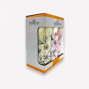 Virtuves dvielīšu dāvanu komplekts  3 gab. – 100% kokvilna, Turcija, Ziedi - Image 3