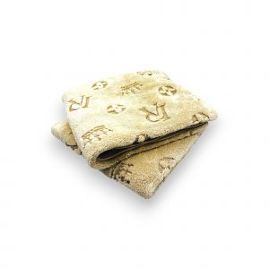 Premium vannas dvielis ar greznu ornamentu 50×100 cm - mikrošķiedra (Gaiši bēšs) - Image 2