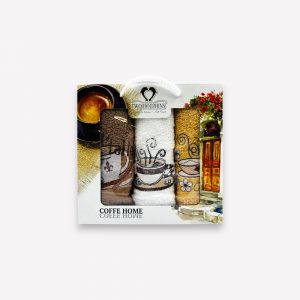 Virtuves dvielīšu dāvanu komplekts  3 gab. – 100% kokvilna, Turcija, Coffee Time