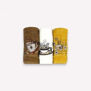 Virtuves dvielīšu dāvanu komplekts  3 gab. – 100% kokvilna, Turcija, Coffee Time - Image 3