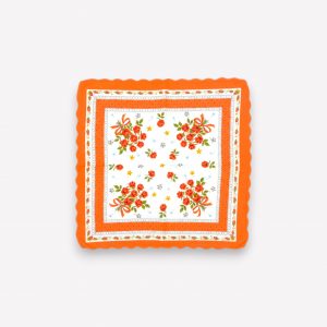 Elegants sieviešu auduma kabatlakatiņš 28×28 cm ar ziediem