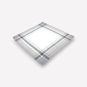 Klasiskais auduma kabatlakatiņš vīriešiem 36×36 cm (balts ar strīpām) - Image 3
