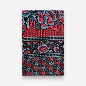 Dekoratīvs kokvilnas pārklājs 180×240 cm  ar bārkstīm – sarkans tonis - Image 4