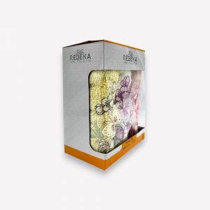 Virtuves dvielīšu dāvanu komplekts  3 gab. – 100% kokvilna, Turcija, Tauriņi ar ziediem - Image 3