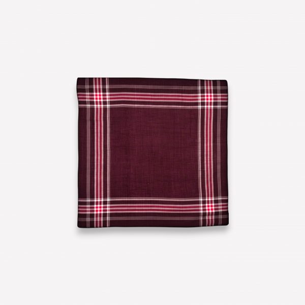 Klasiskais auduma kabatlakatiņš vīriešiem 36×36 cm (bordo ar strīpām)