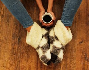 Aitas vilnas mājas čības (puszabāki) ar ādas zoli Merino Home WoolBoots - Image 5