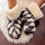 Aitas vilnas mājas čības (puszabāki) ar ādas zoli Merino Home WoolBoots
