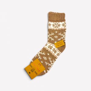 Alpakas vilnas sieviešu biezas ziemas zeķes ALPACAWOLE (gaiši bēšas) - Image 2