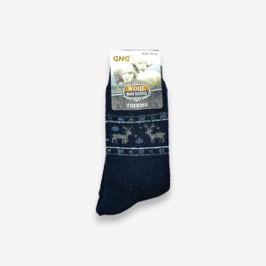 ANGORA Thermo siltas vīriešu zeķes no angoras vilnas (tumši zilas ar alniem) - Image 2