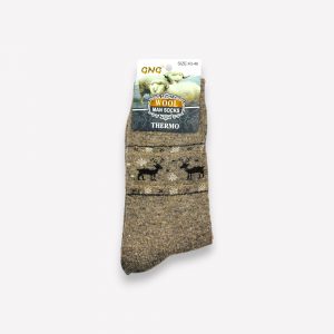 ANGORA Thermo siltas vīriešu zeķes no angoras vilnas (tumši bēšas ar alniem) - Image 2