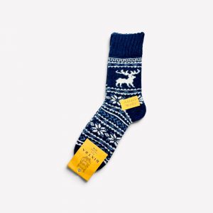 Alpakas vilnas vīriešu biezas ziemas zeķes ALPACAWOLE (tumši zilas) - Image 2