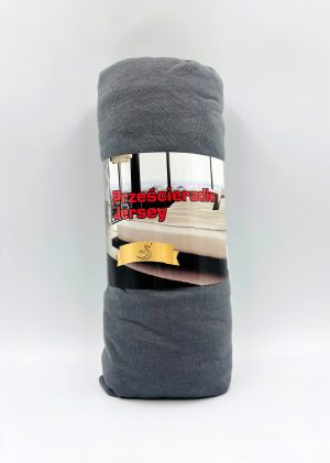 100×200 Palags ar gumiju Jersey - 100% kokvilna (Tumši violeti pelēks) - Image 2