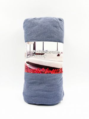 200×220 Palags ar gumiju Jersey - 100% kokvilna (Gaiši zils) - Image 2