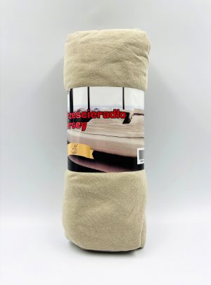 100×200 Palags ar gumiju Jersey - 100% kokvilna (Smilšu bēšs) - Image 2