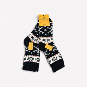Alpakas vilnas sieviešu biezas ziemas zeķes ALPACAWOLE (melnas)