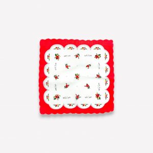 Elegants sieviešu auduma kabatlakatiņš 28×28 cm ar ziediem (persiku)