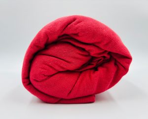 180×200 Palags ar gumiju Jersey - 100% kokvilna (Aveņsarkans)