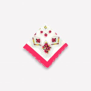 Elegants sieviešu auduma kabatlakatiņš 28×28 cm ar ziediem (rozs) - Image 2