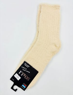 Sieviešu Thermo ziemas zeķes ar ūdeles vilnu (šampanieša vienkrasainās) - Image 2