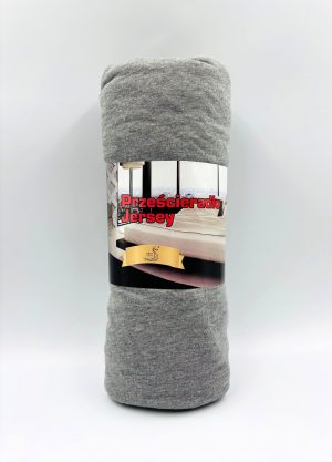 100×200 Palags ar gumiju Jersey - 100% kokvilna (Antracīta strīpaini pelēkais) - Image 2