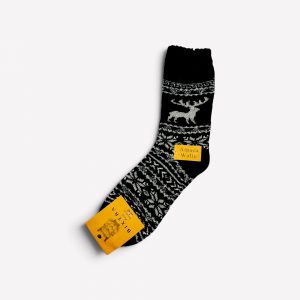 Alpakas vilnas vīriešu biezas ziemas zeķes ALPACAWOLE (melnas) - Image 2
