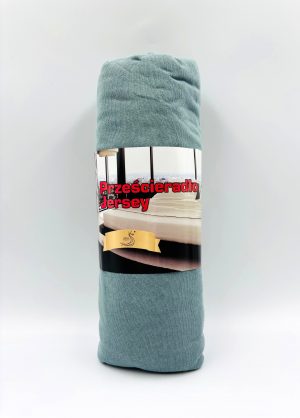 100×200 Palags ar gumiju Jersey - 100% kokvilna (Tumšā lagūna) - Image 2