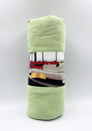 140×200 Palags ar gumiju Jersey - 100% kokvilna (Salātzaļš) - Image 2