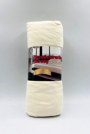 100×200 Palags ar gumiju Jersey - 100% kokvilna (Krēmveida šampanietis) - Image 2