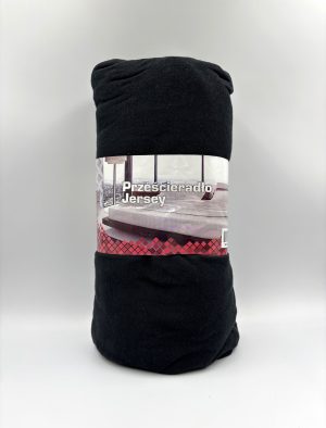 100×200 Palags ar gumiju Jersey - 100% kokvilna (Melnā pērle) - Image 2