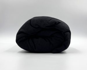 100×200 Palags ar gumiju Jersey - 100% kokvilna (Melnā pērle)
