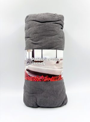 200×220 Palags ar gumiju Jersey - 100% kokvilna (Tumši pelēks) - Image 2