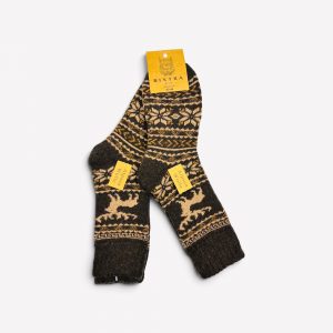 Alpakas vilnas vīriešu biezas ziemas zeķes ALPACAWOLE (brūnas)